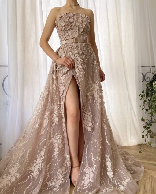 Teuta matoshi-Lovely Petals Embroiderd Gown - Image 3